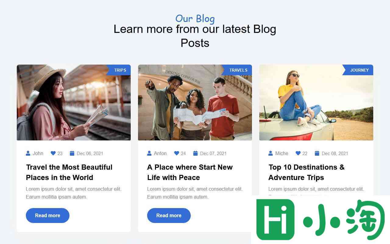 旅行旅程攻略服务网站模板